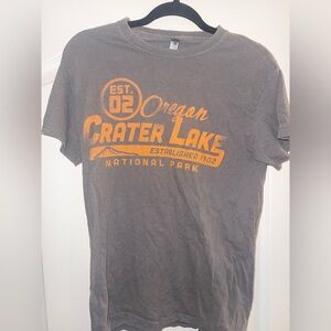 Oregon Crater Lake Graphic Tee - Gray and Orange